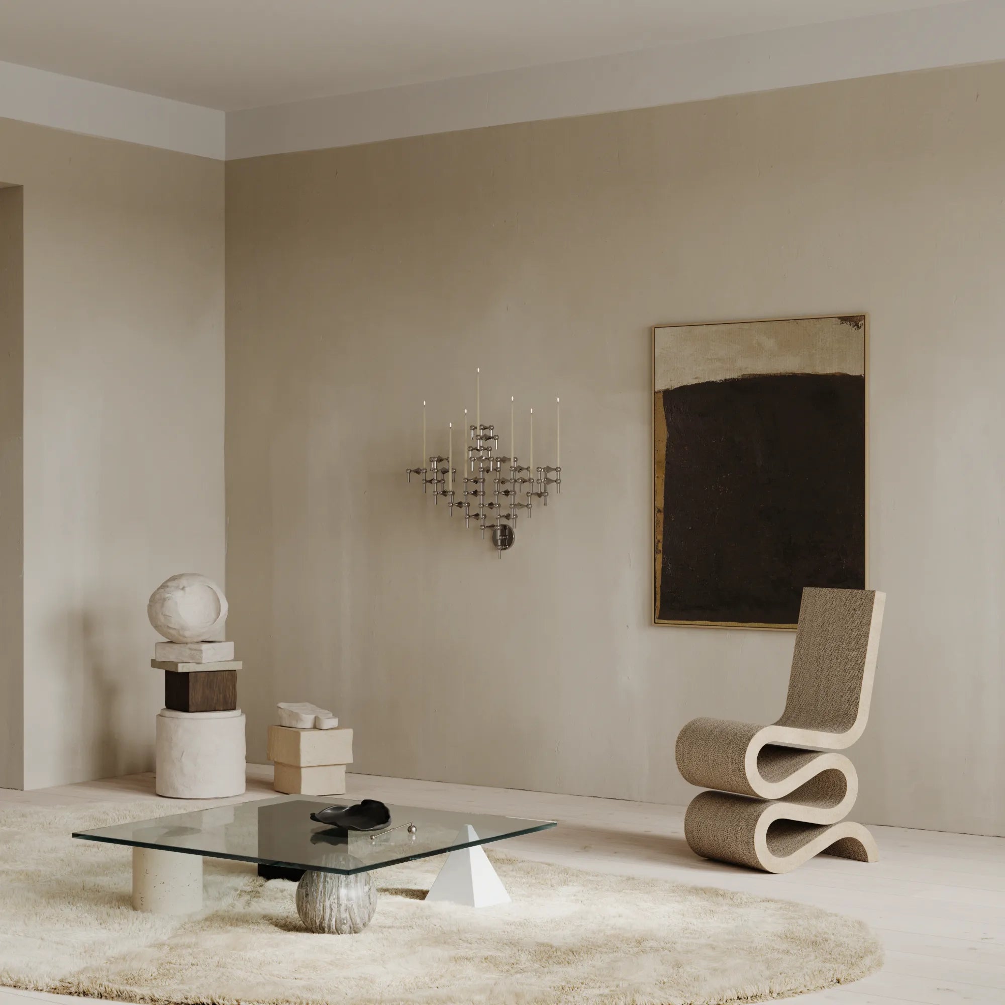 Wall Hanger Candle Holder - Chrome - Configuration 3 - THAT COOL LIVING