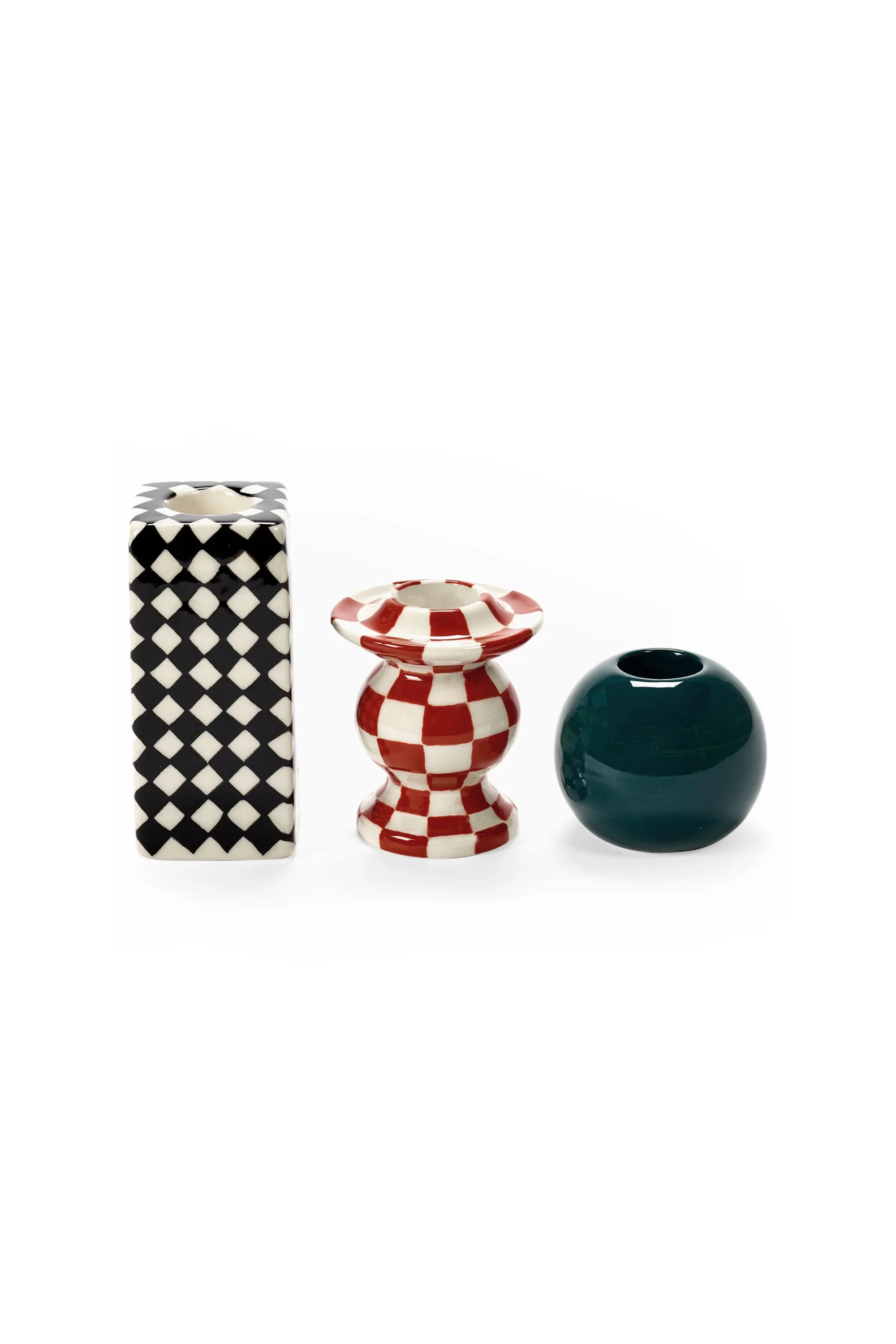 Chessboard Candle Holder - Set of 3