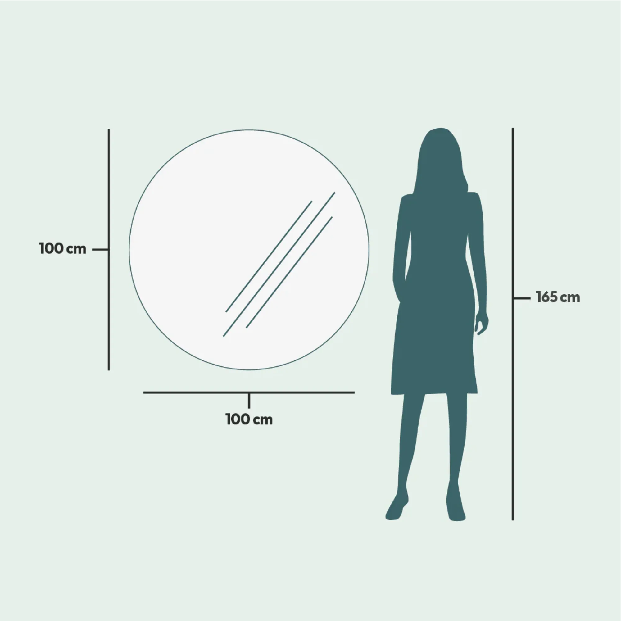Sleek round mirror with adjustable brightness for a personalized experience