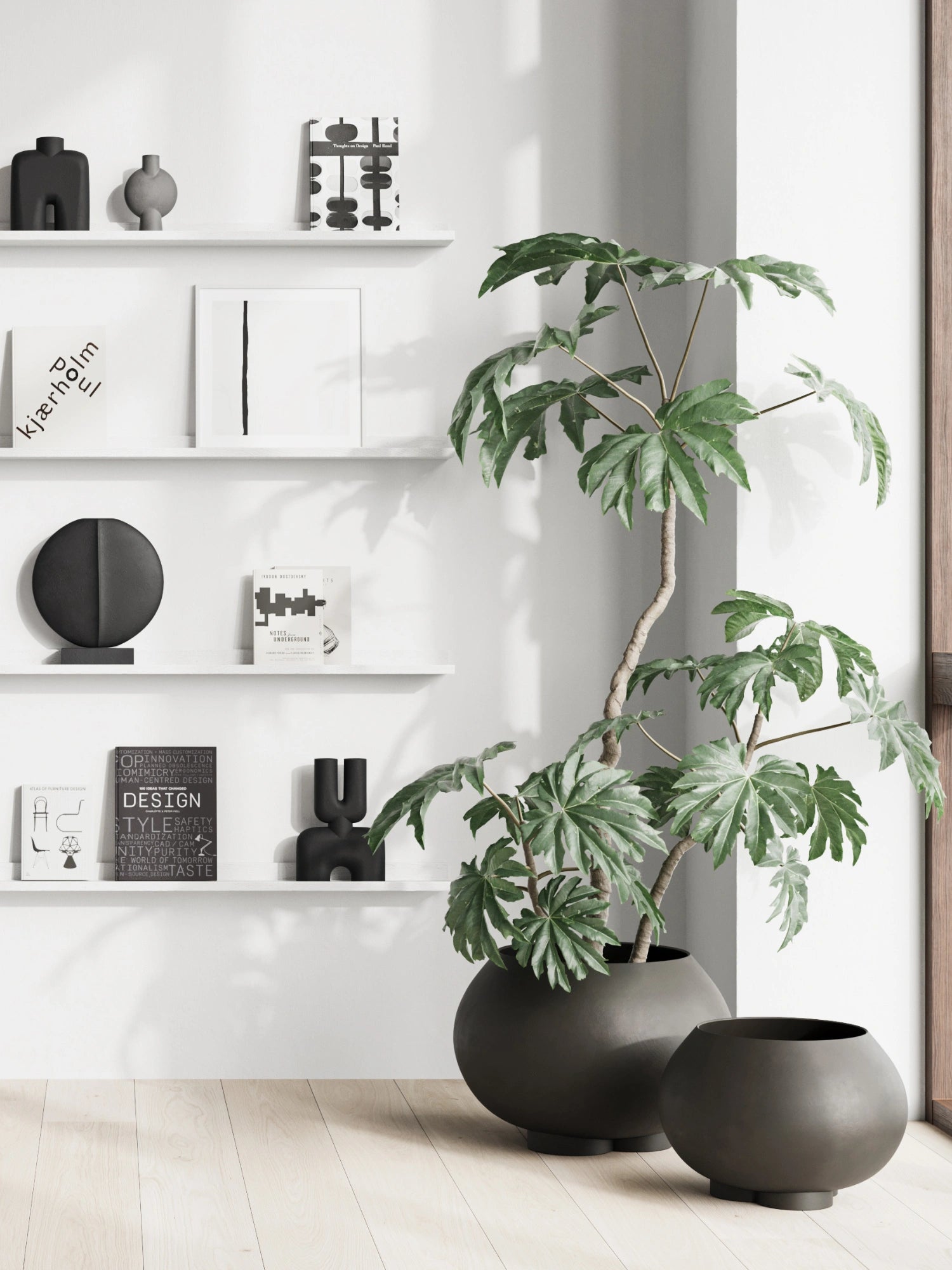 black ceramic plant pot feet 101 Copenhagen