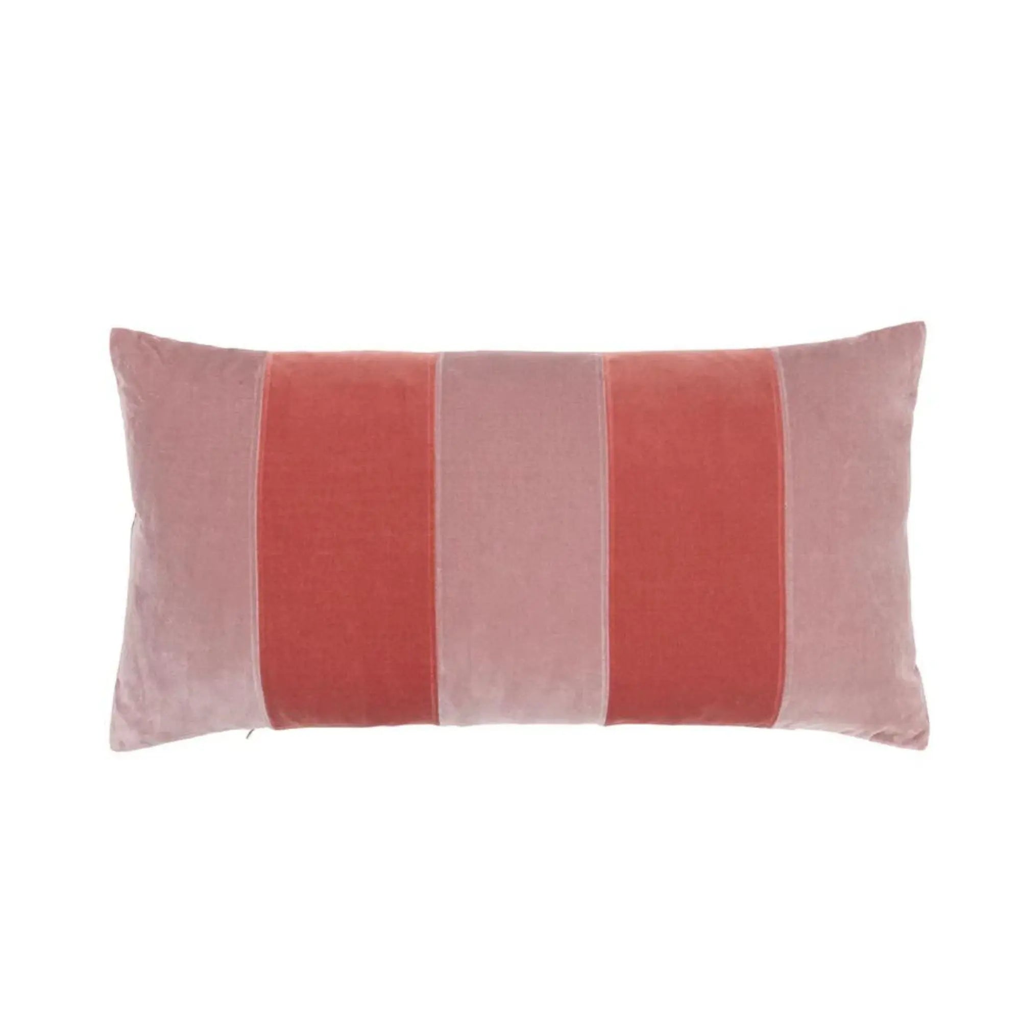 Soft and cozy striped cushion in shades of blue and white