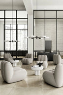  Contemporary toe lounge chair with supportive back and armrests 