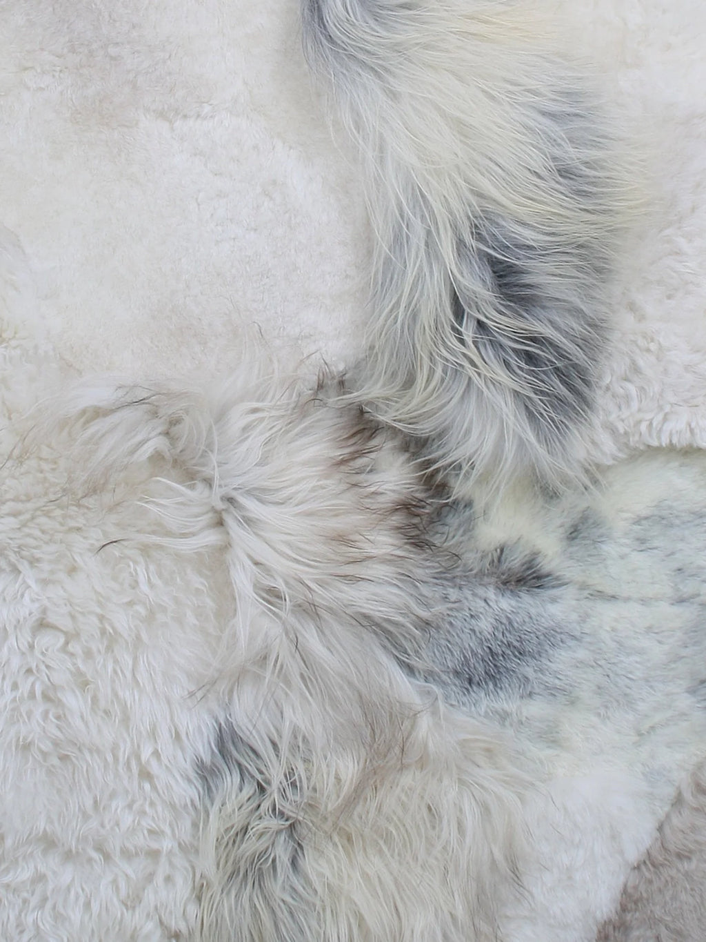Grey Sheepskin Patchwork Rug