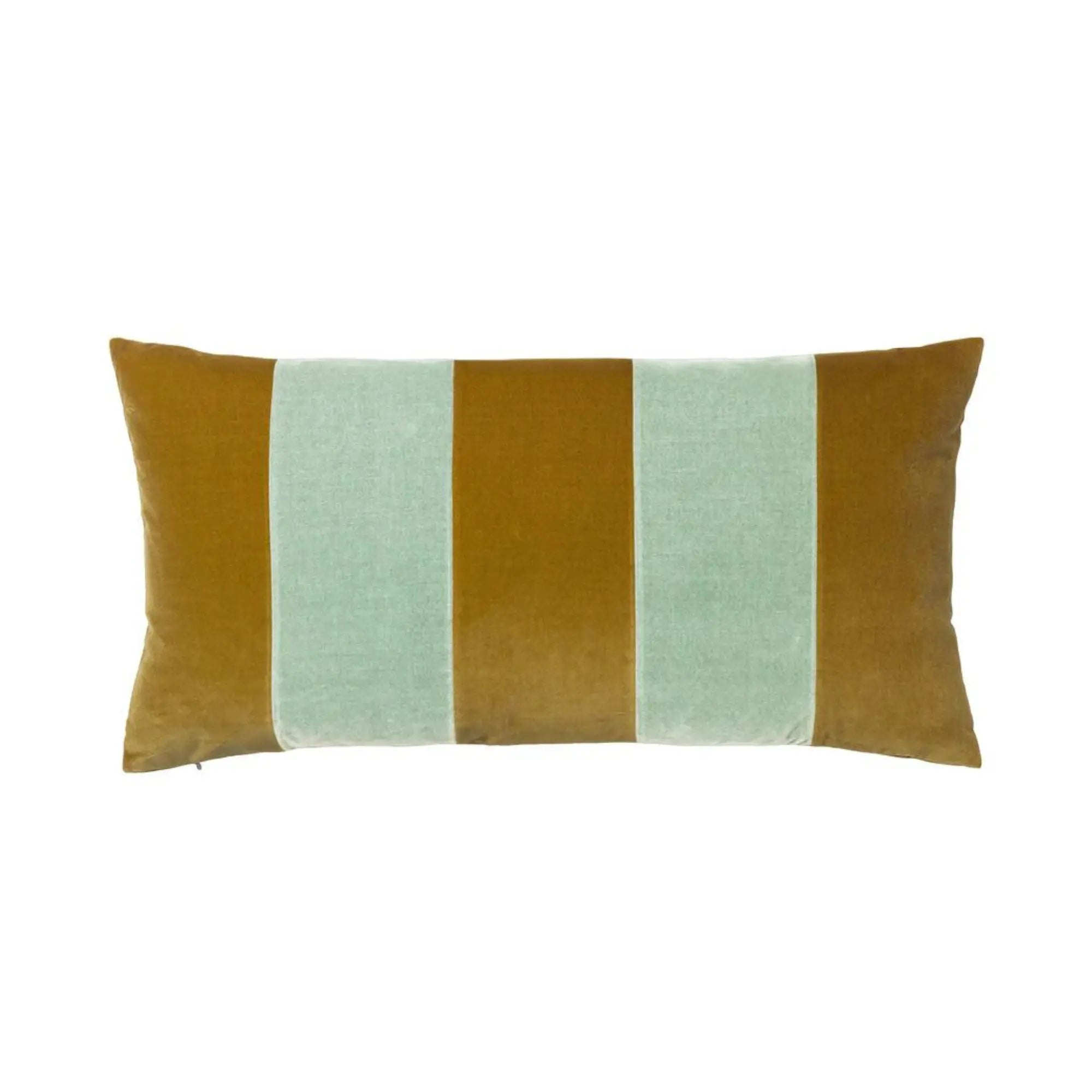 Soft and comfortable striped cushion in shades of blue and white