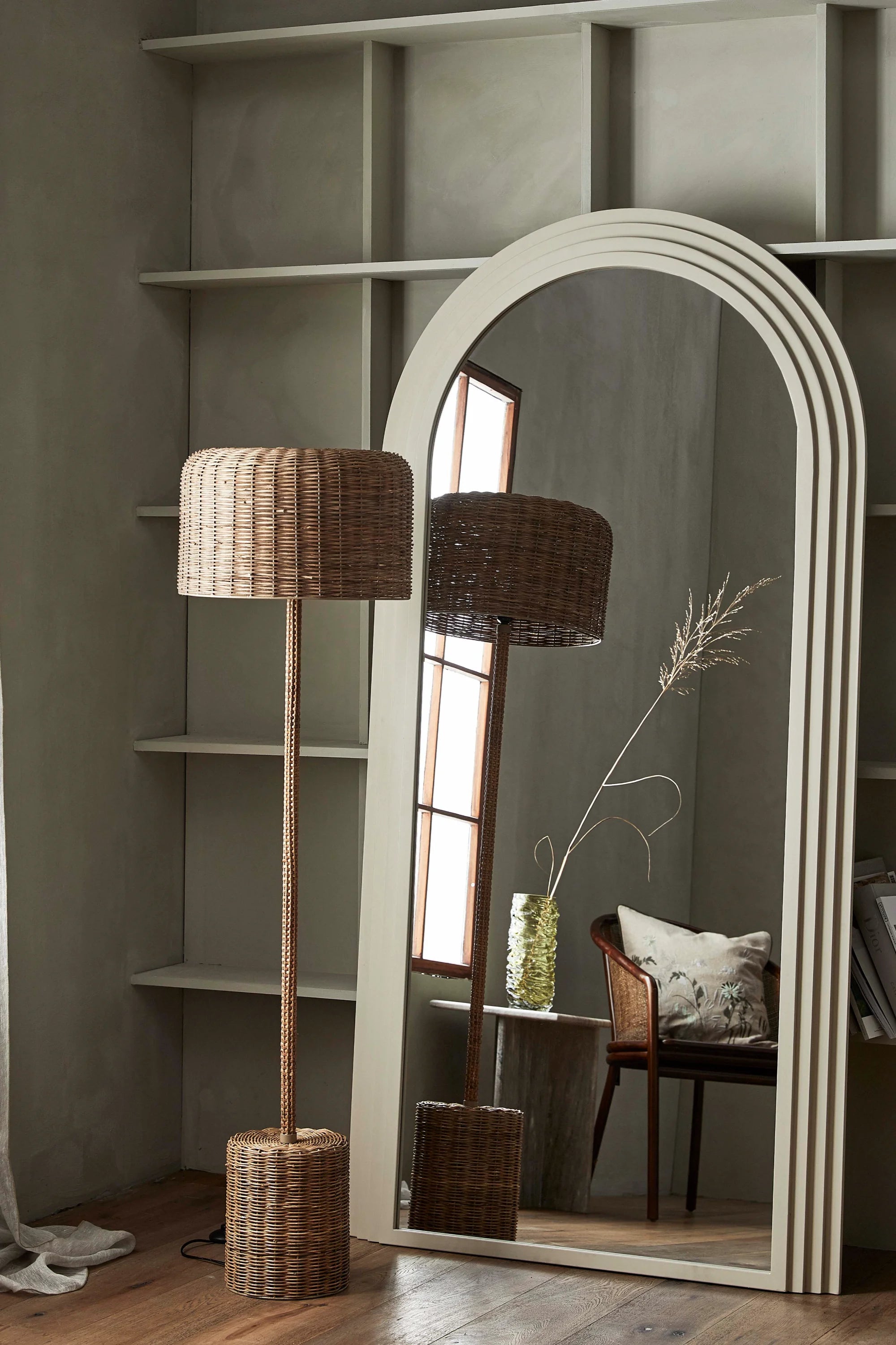 Cane Rattan Floor Lamp