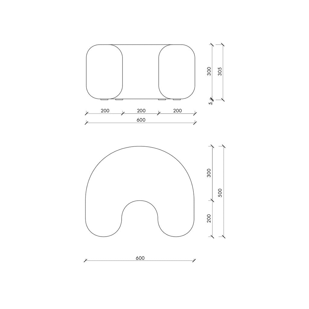 Family room setting with Ü Pouf in earthy terracotta, providing extra seating and comfort