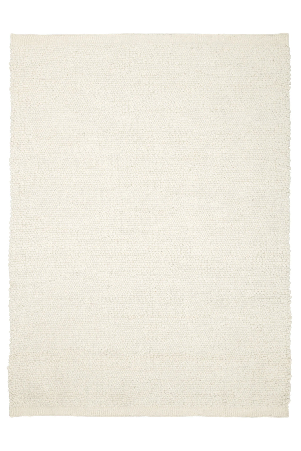 Linie Design Flavia Wool Rug, a premium hand-knotted area rug crafted from natural undyed wool in a soft cream and off-white hue, featuring a distinctive pebbled and n.