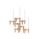 Rose gold modular candle holder with stylish design and customizable configuration for elegant home decor