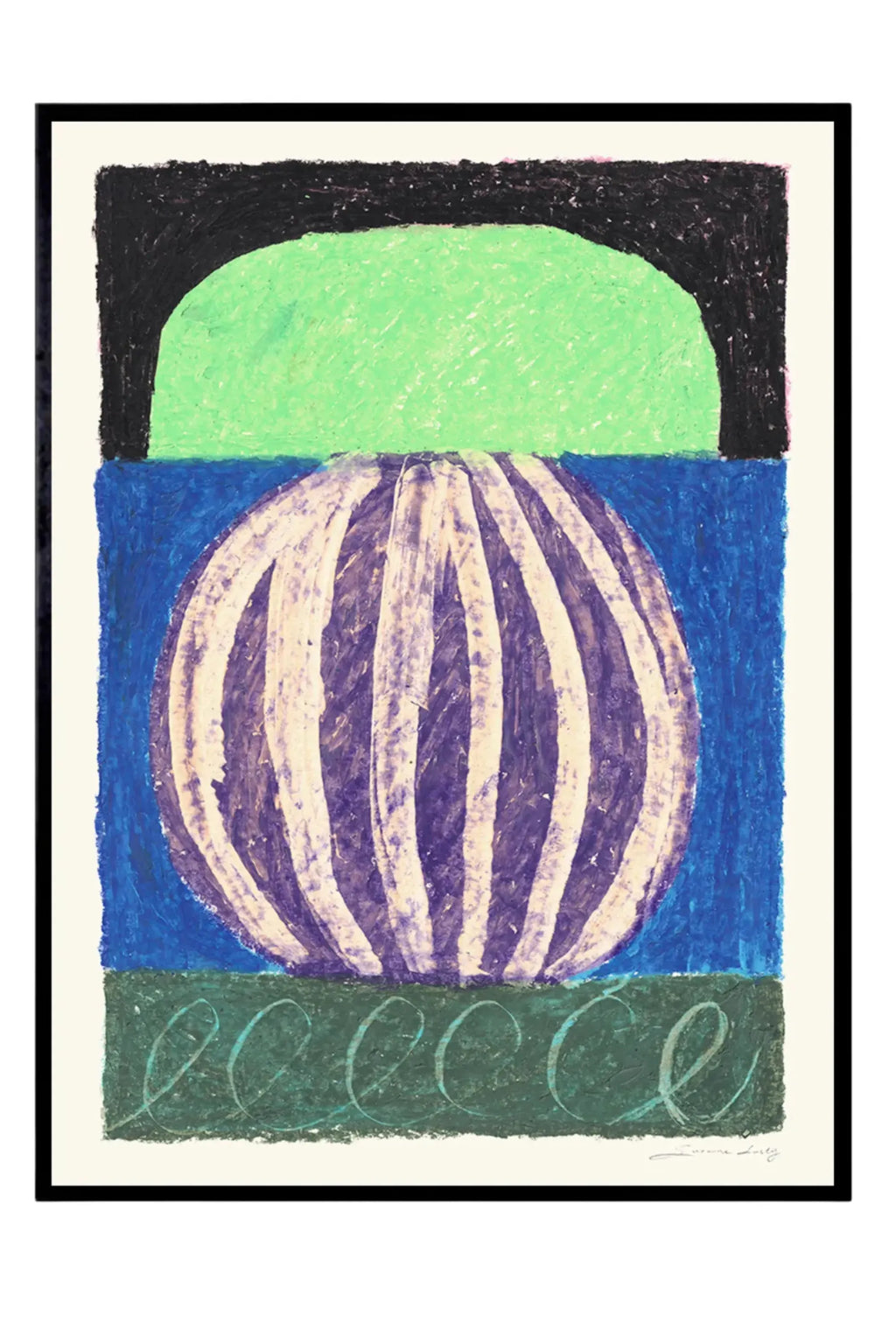 The Poster Club Glow in the Dark, a vibrant abstract art print featuring bold, textured pastel strokes in a modern geometric composition.