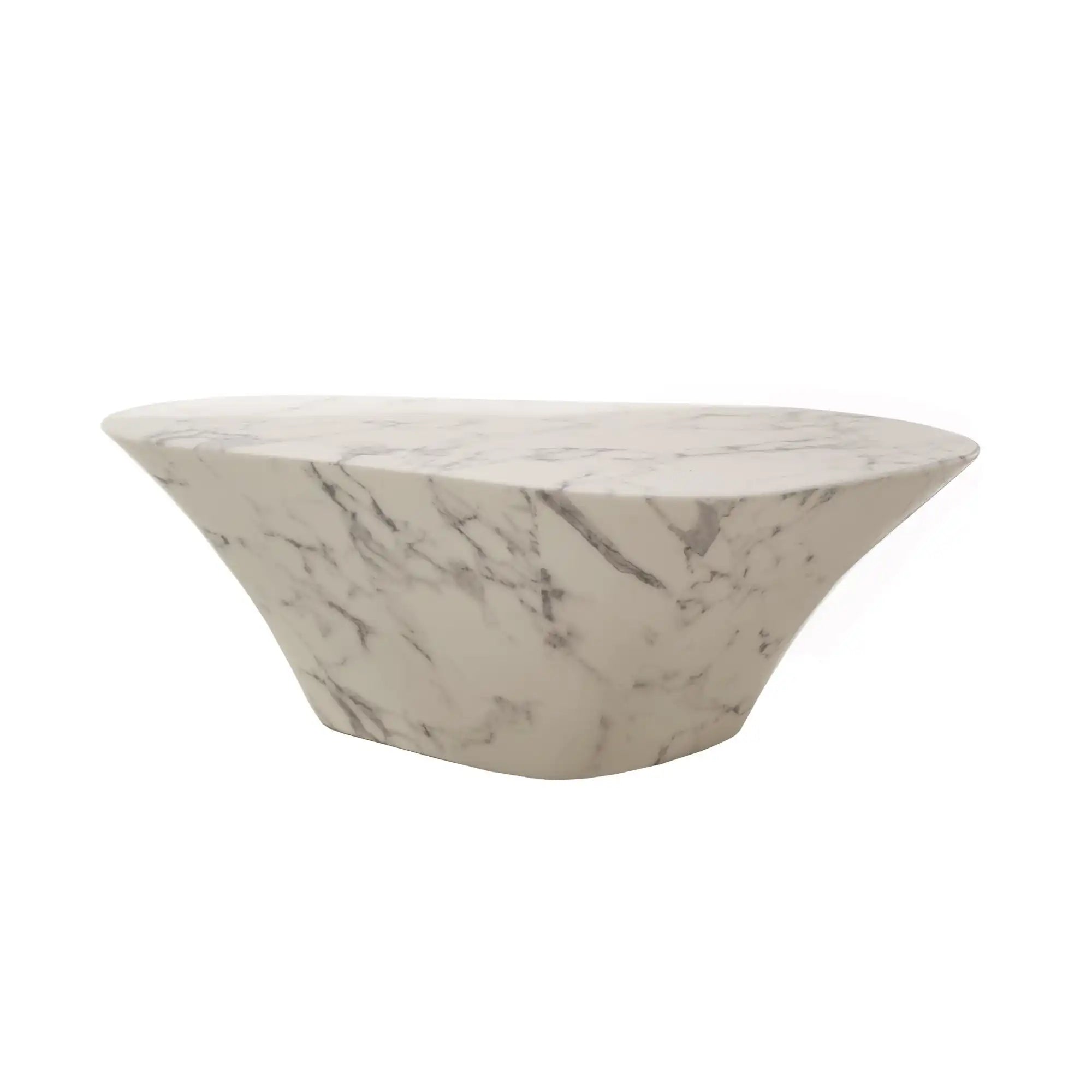 Oval Marble Look Coffee Table
