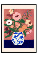 Flowers on Blue Table - Art Print - THAT COOL LIVING