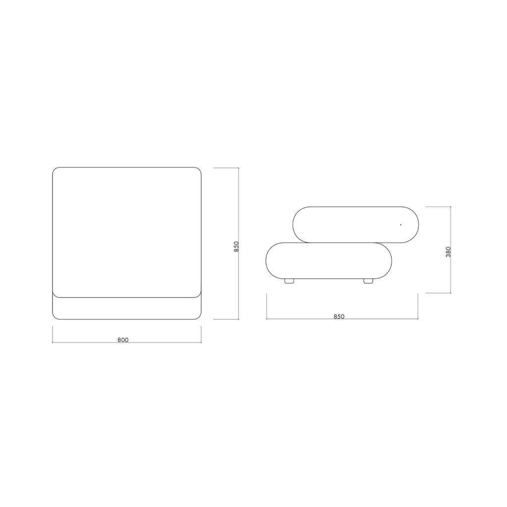 Taso Pouf with tufted top and sleek tapered legs, a stylish addition