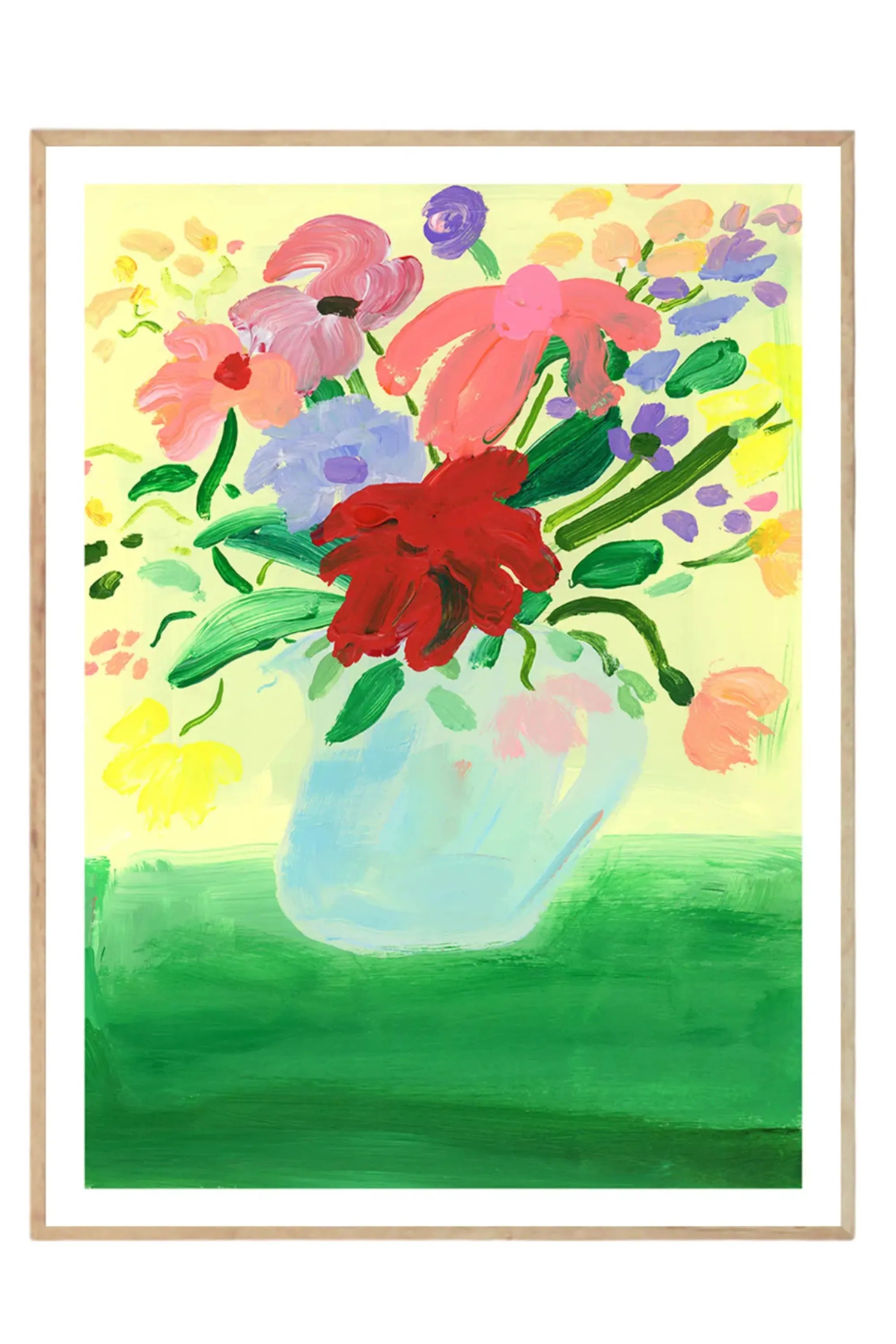 Flowers on Green Tablecloth