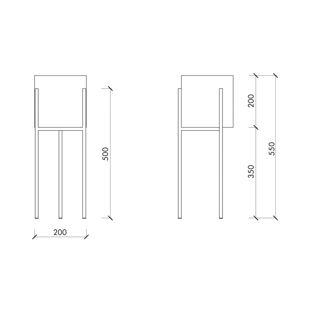 Modern and stylish tall plant pot with a matte black finish