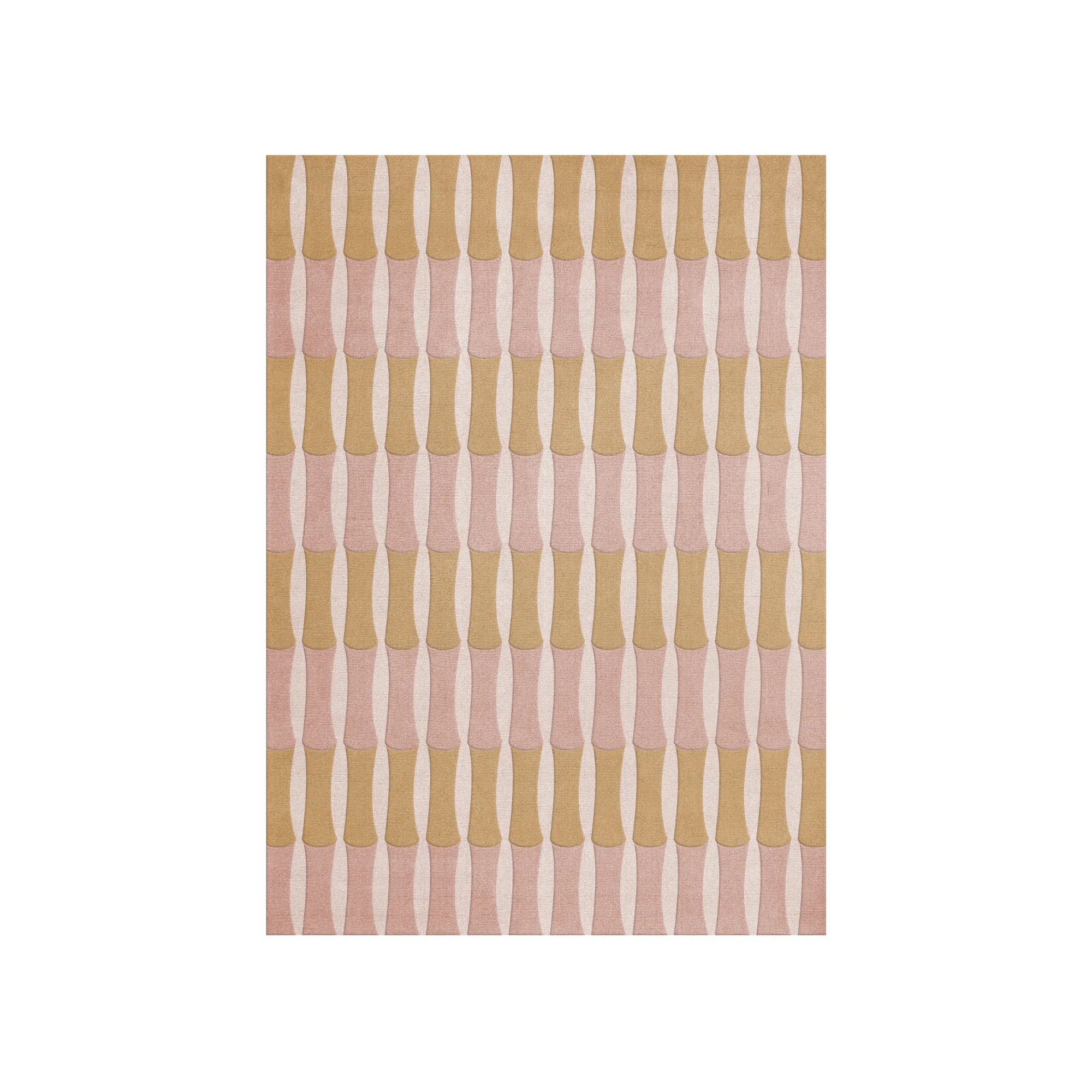 Bamboo Forest Wool Rug in natural green color with intricate woven pattern