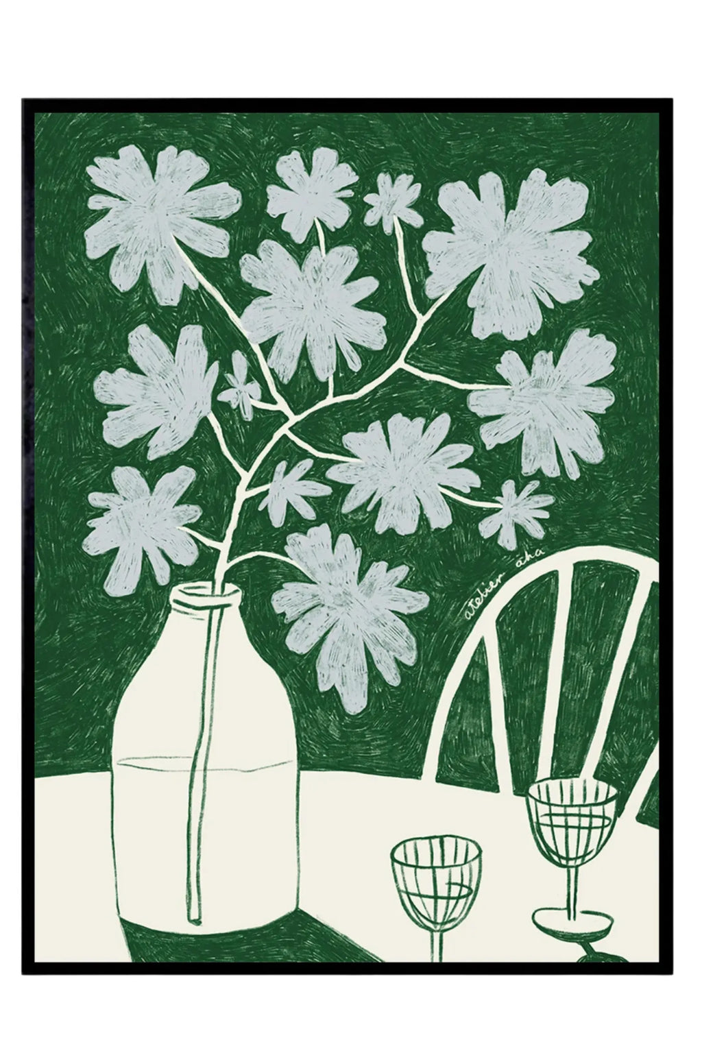 Blue Flowers & Red Wine - Art Print - THAT COOL LIVING