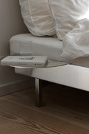  Elegant and modern stainless steel bed with adjustable headboard and built-in storage