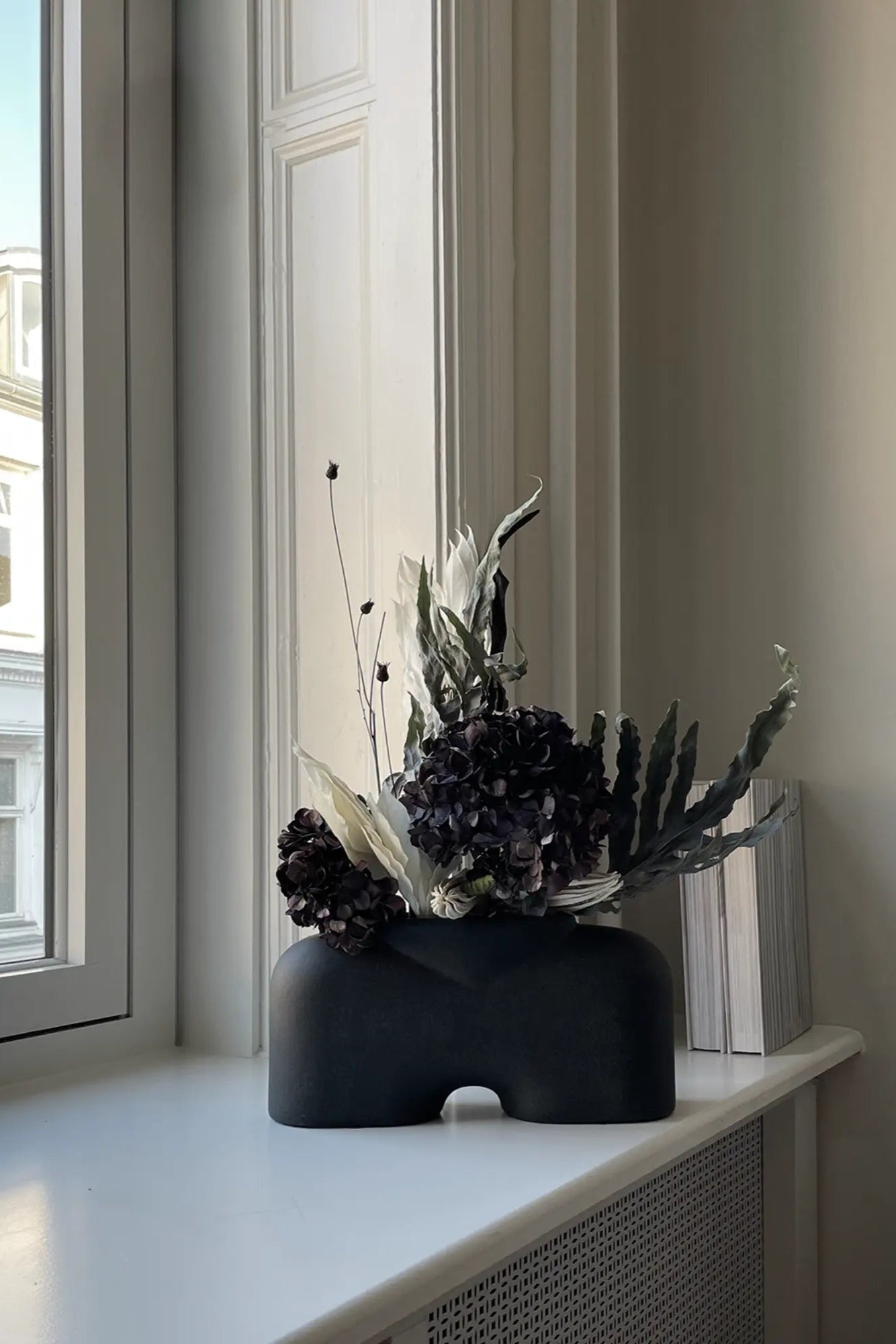 Beautiful handcrafted ceramic vase in a rich cobalt blue color
