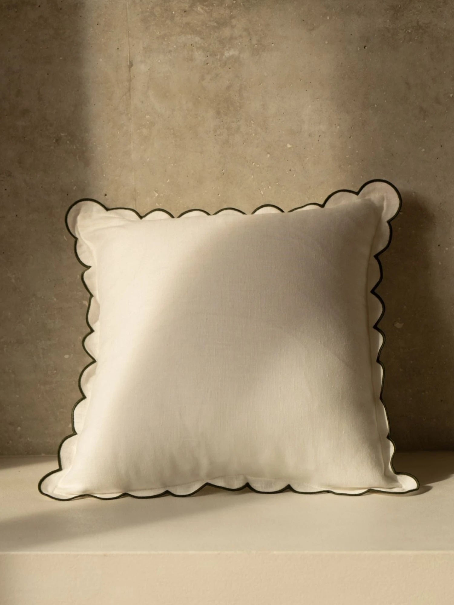 Scalloped Square Throw Pillow