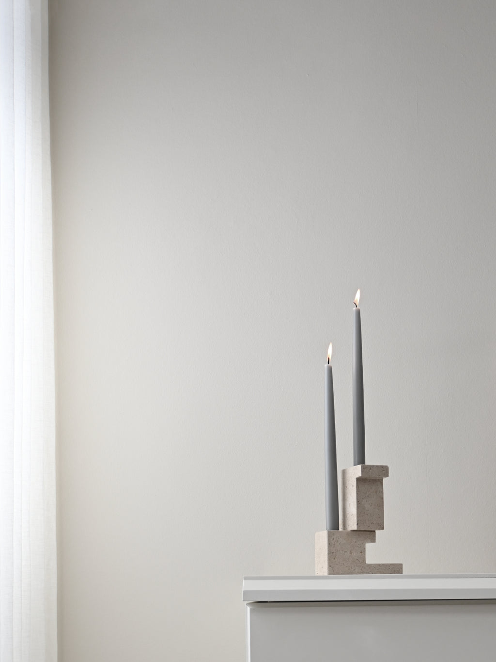 Brick Candle Holder - Calacatta
