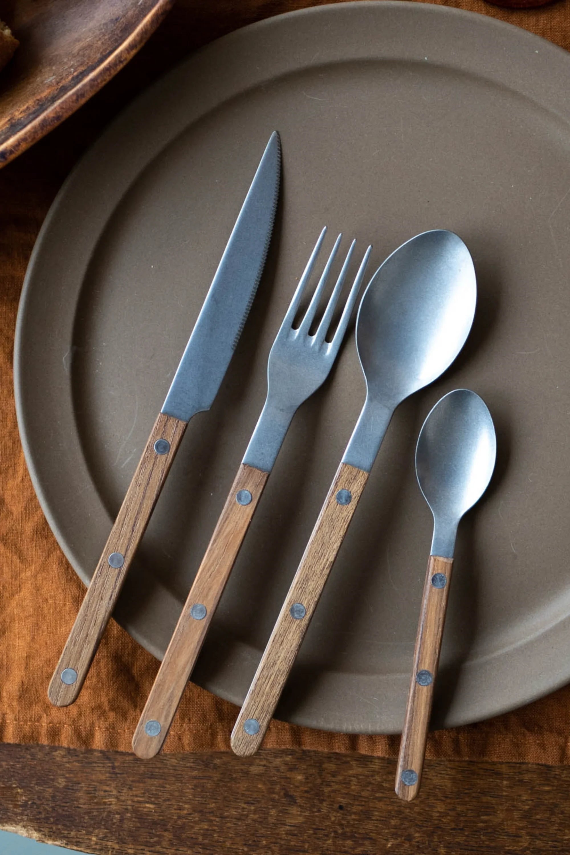 Bistrot Vintage Teak 4-Piece Cutlery Flatware Set