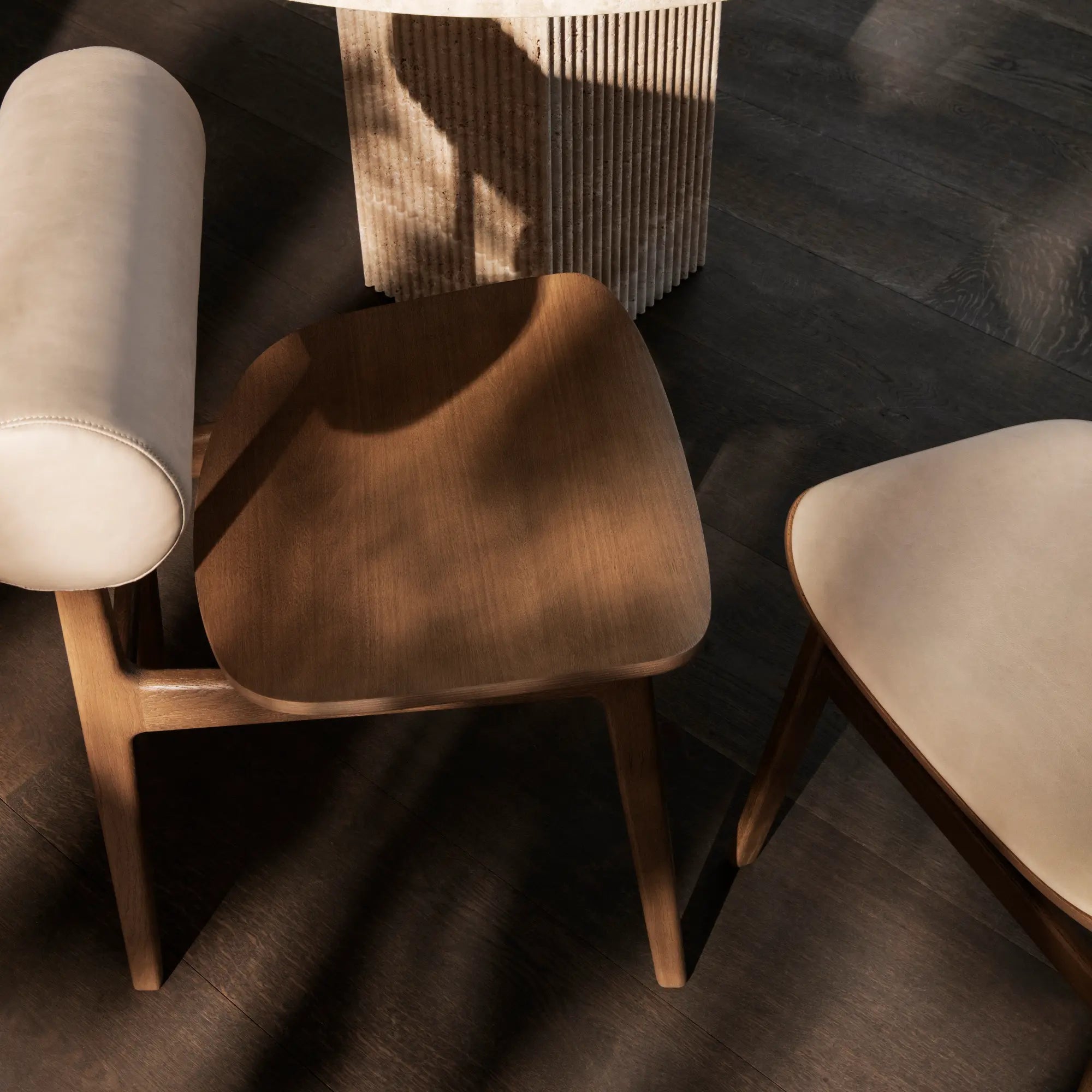 Sleek and stylish Totem Chair in black leather finish