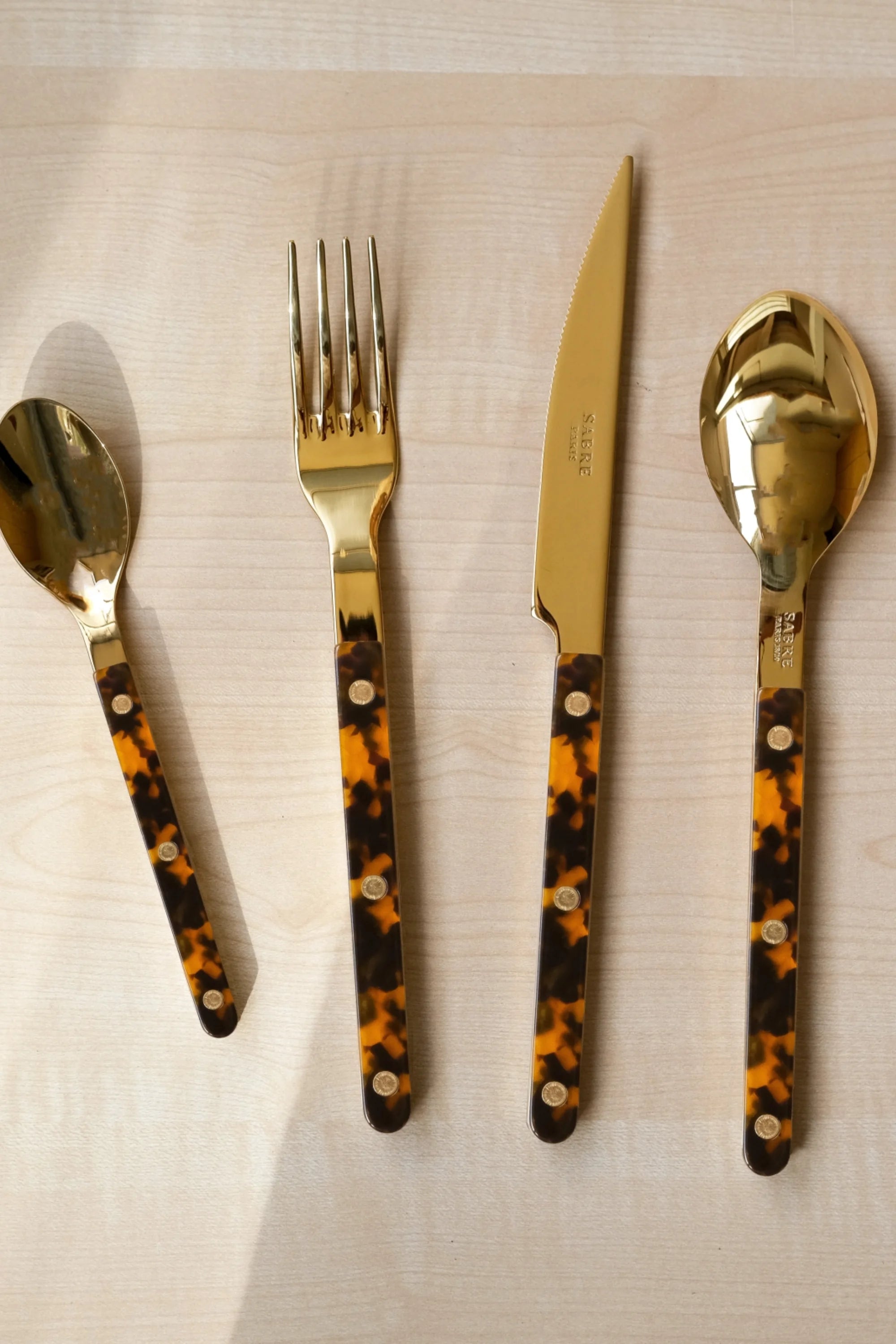 Bistrot Gold Tortoise 4-Piece Cutlery Flatware Set