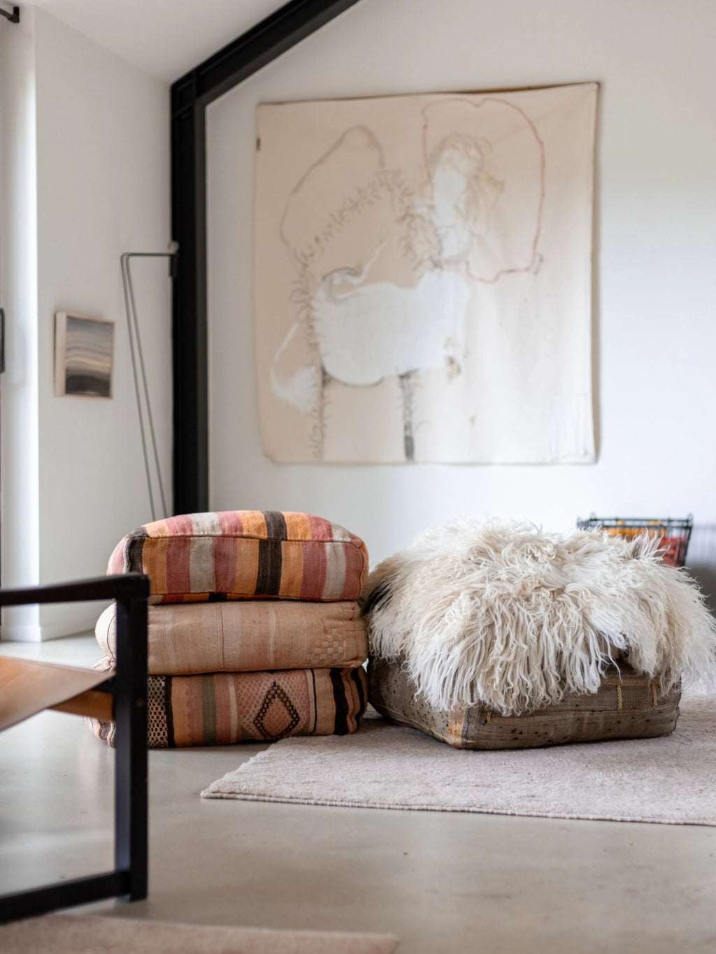 Curly Sheepskin Floor Pillow