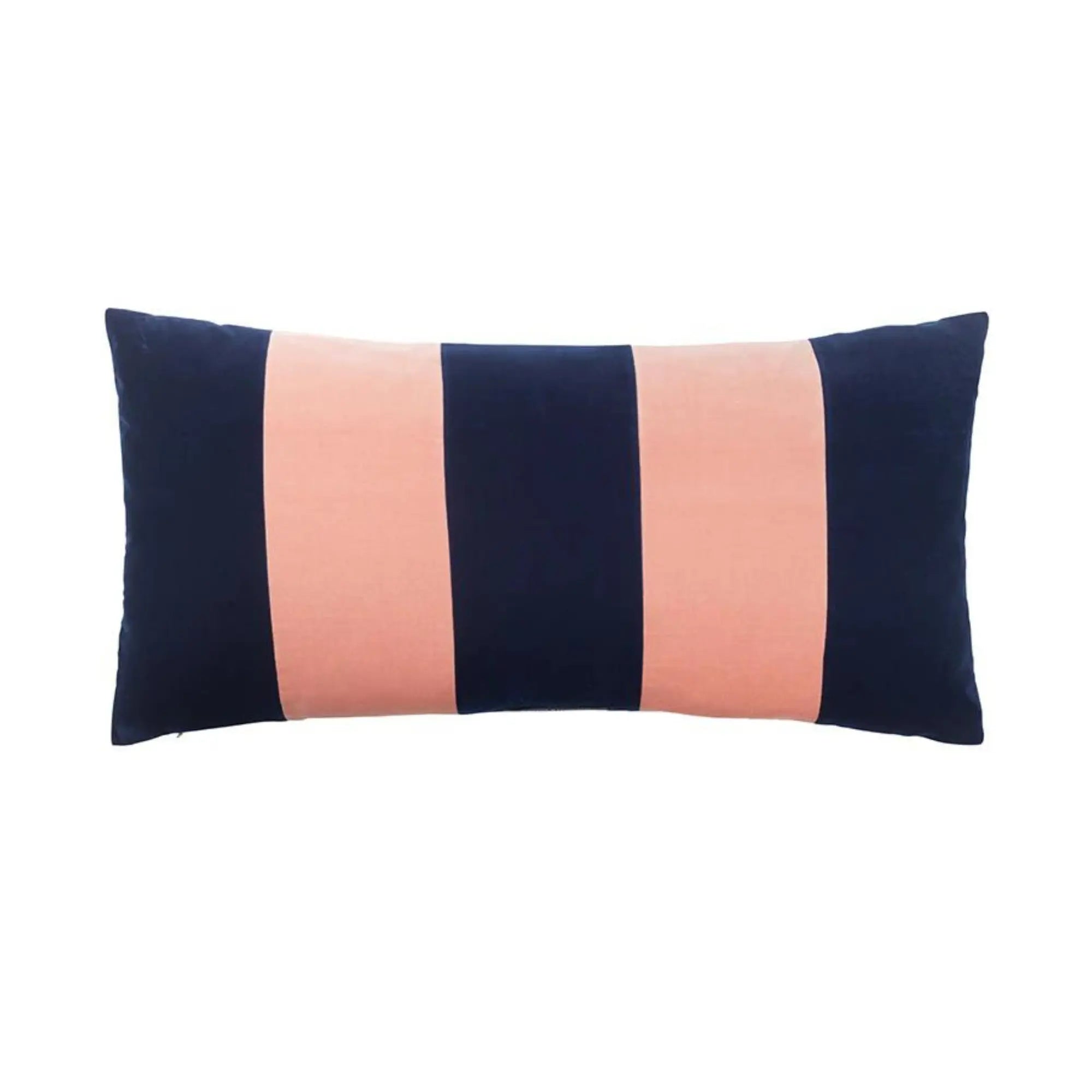  Stylish accent cushion in navy and white striped pattern 