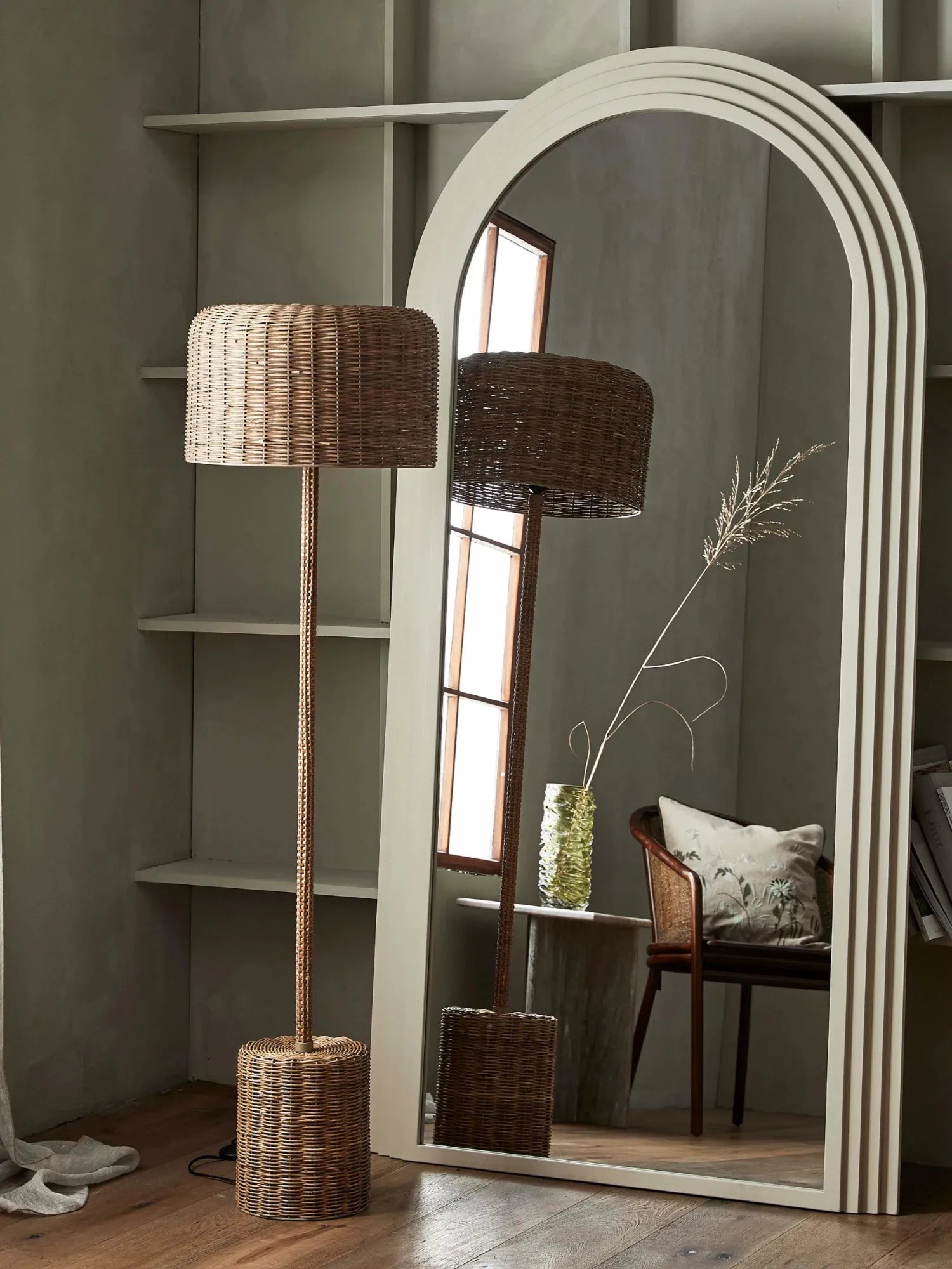 Cane Rattan Floor Lamp