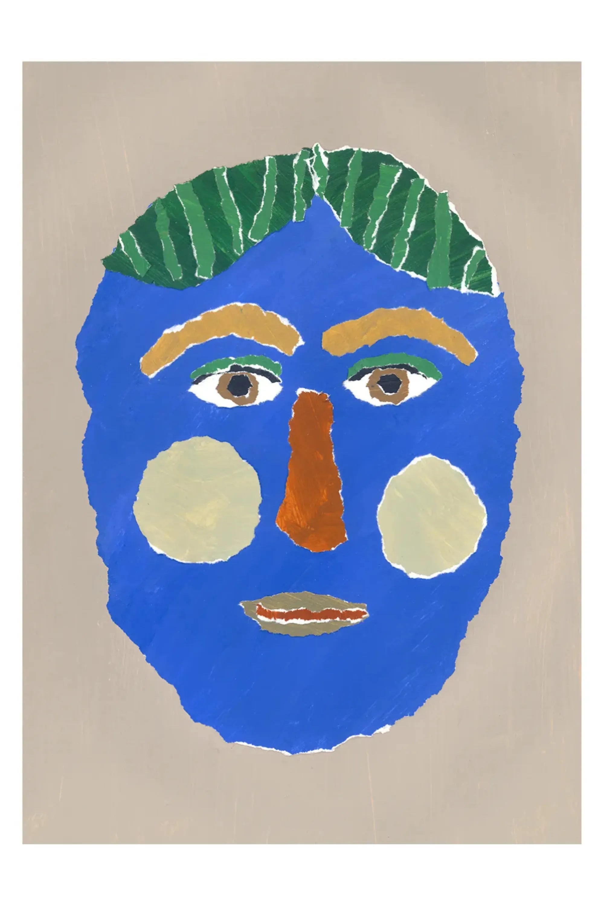 Green Hair Portrait - Art Print