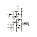 Modular candle holder with chrome finish and 7 candle slots