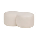 Comfortable Umbo Pouf in white leather with gold accents