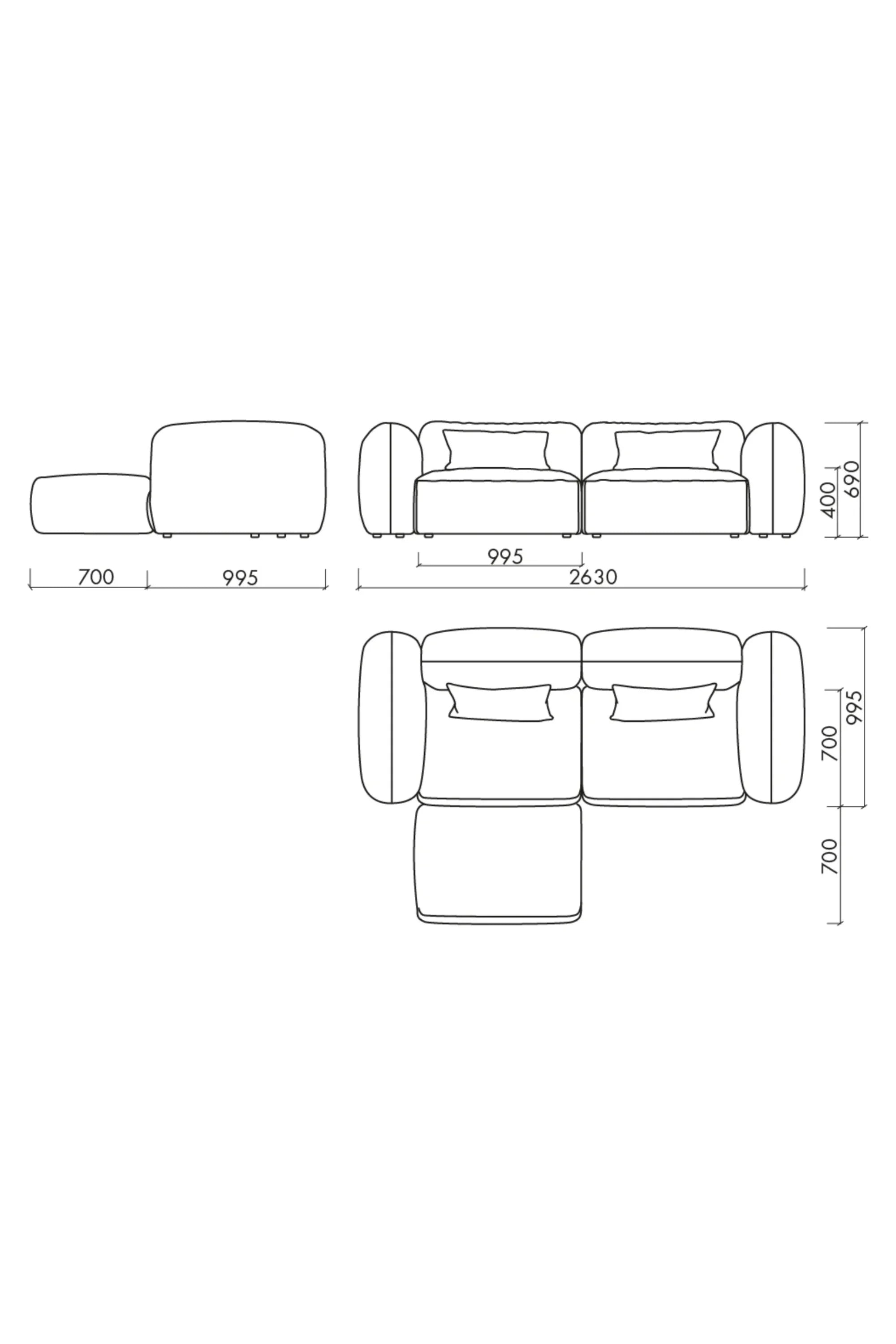 Yaro 3 Seater Corner Sofa - THAT COOL LIVING