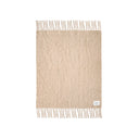 Close-up of chunky mohair blanket with intricate knit pattern