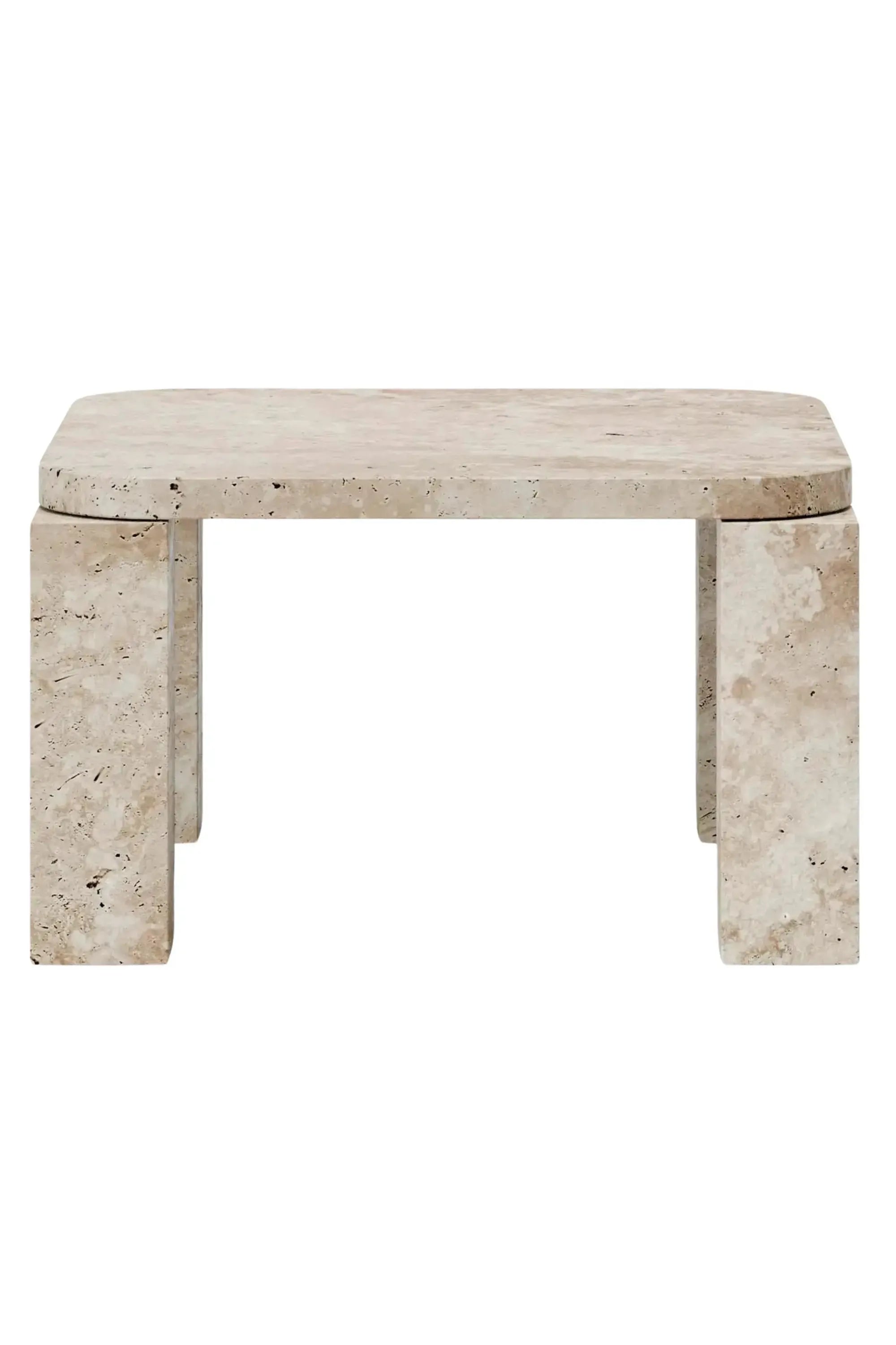 Atlas Coffee Table - Tall - Travertine - THAT COOL LIVING