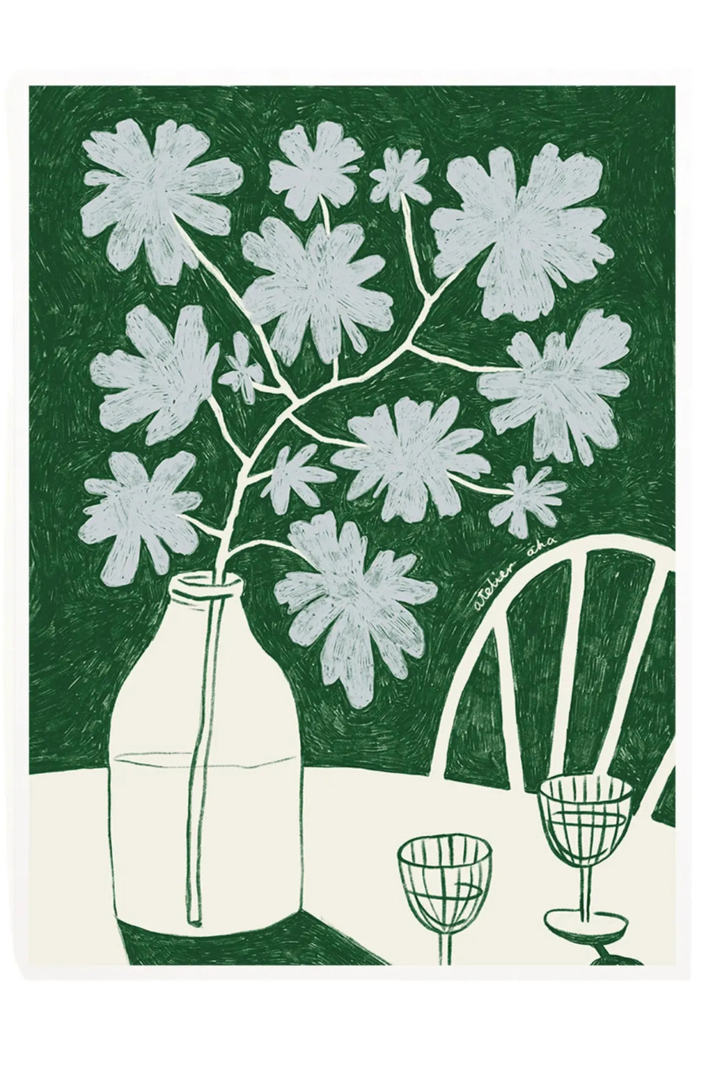 Blue Flowers & Red Wine - Art Print - THAT COOL LIVING