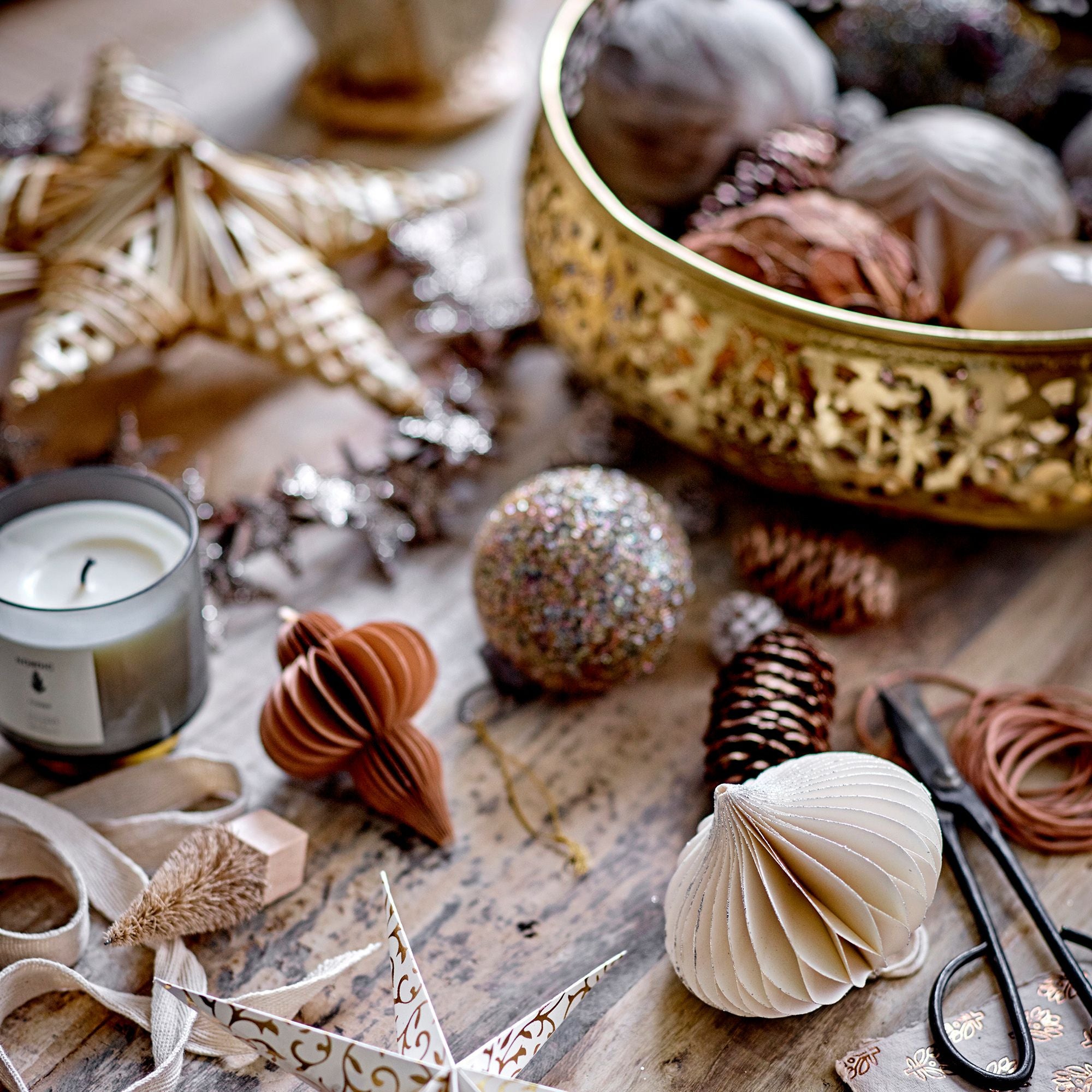 Straw Star Ornament - Set of 4