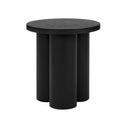 Oly Stool in natural wood finish with round top and four legs