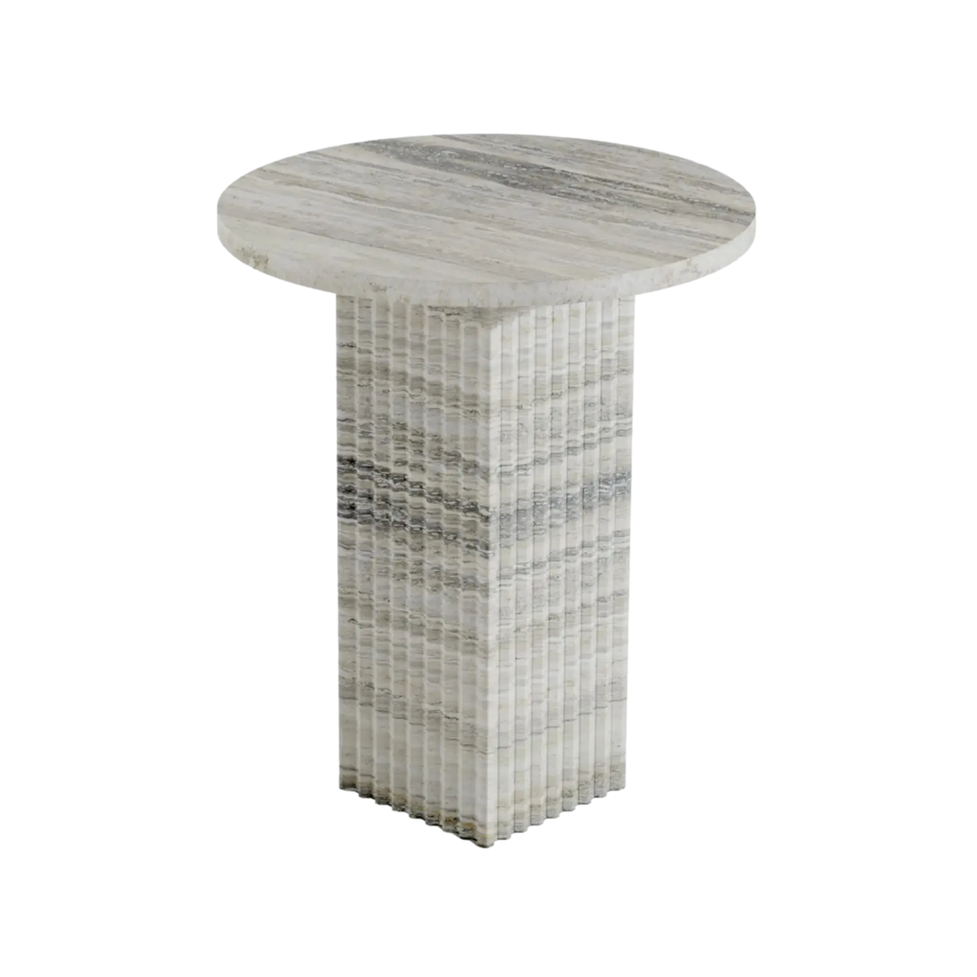 Modern and sleek Soho Side Table with black metal frame and marble top