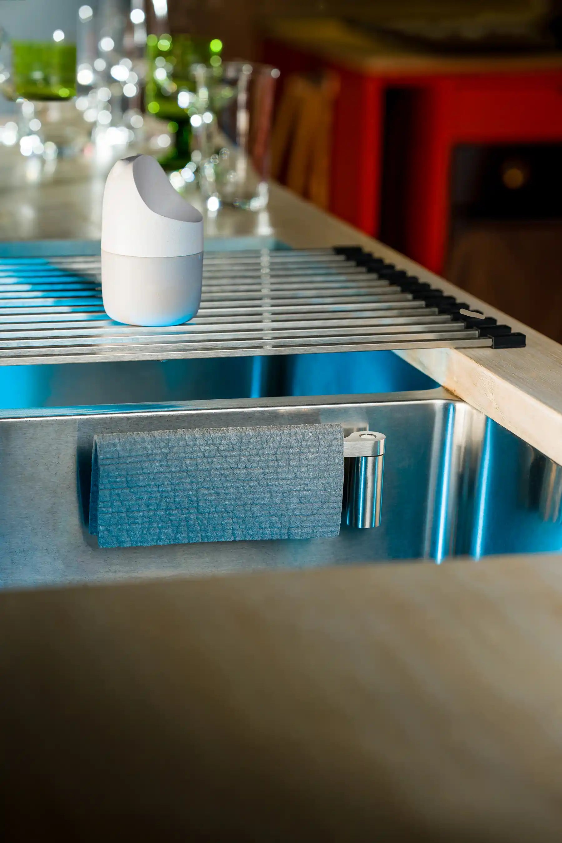 Stainless Steel Dishcloth Holder by HAPPY SiNKS - THAT COOL LIVING