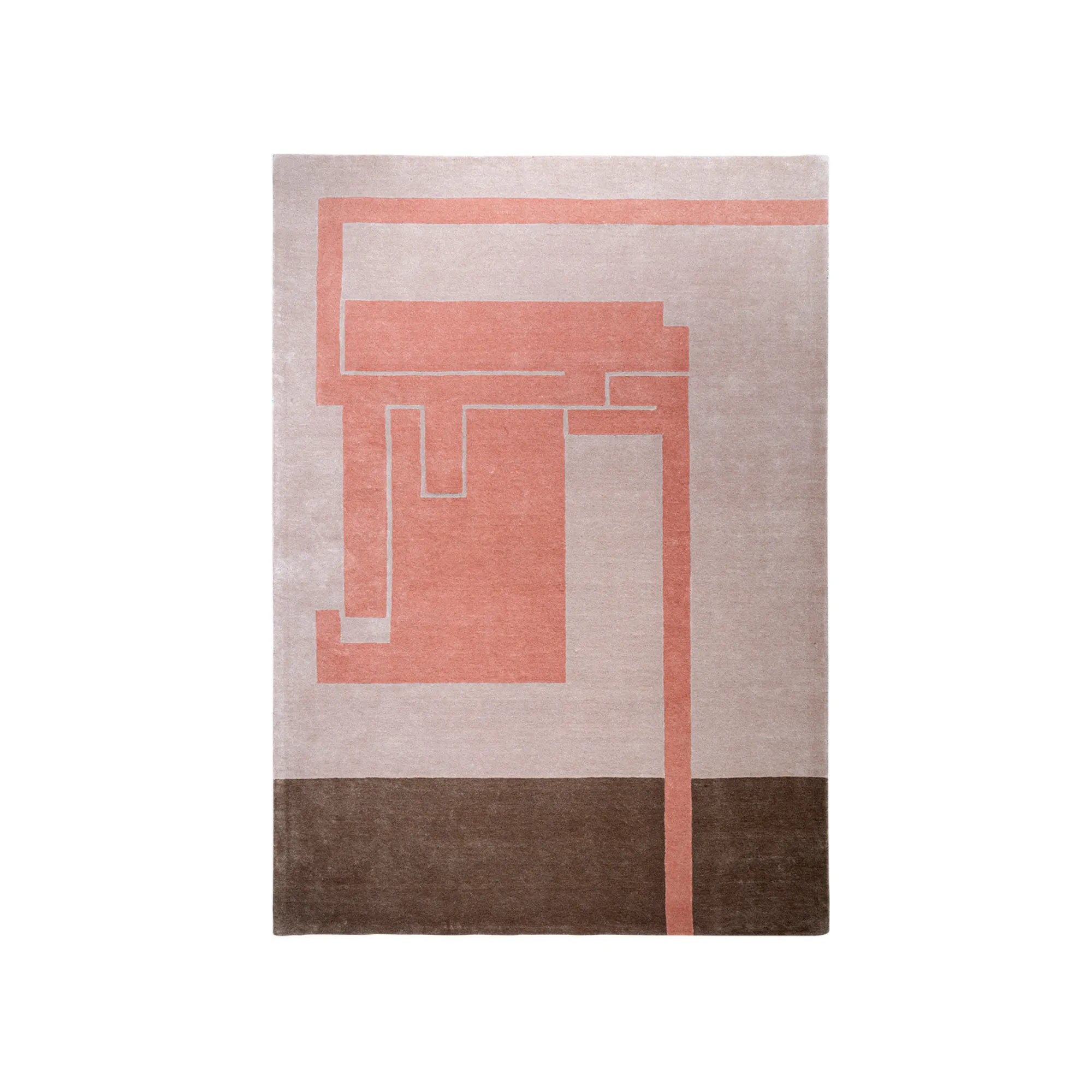 Hand-woven grey and white geometric patterned Structures Rug for modern interiors