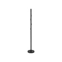 Modern black metal coat rack with 8 hooks and umbrella stand