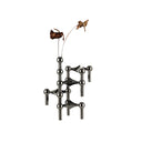 Modular candle holder in black chrome with two candle slots