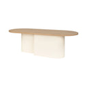  Elegant Looi Coffee Table in dark walnut finish with metal accents