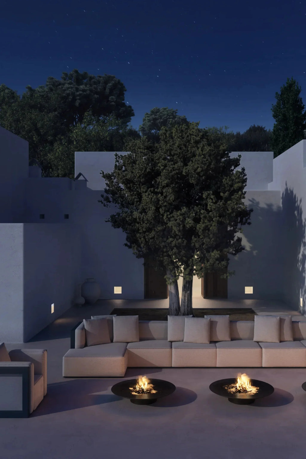 Gandia Blasco Islablanca Outdoor Sofa - Sectional 6, a modern minimalist L-shaped outdoor sectional featuring light beige weather-resistant upholstery and a sleek, low-profile design.