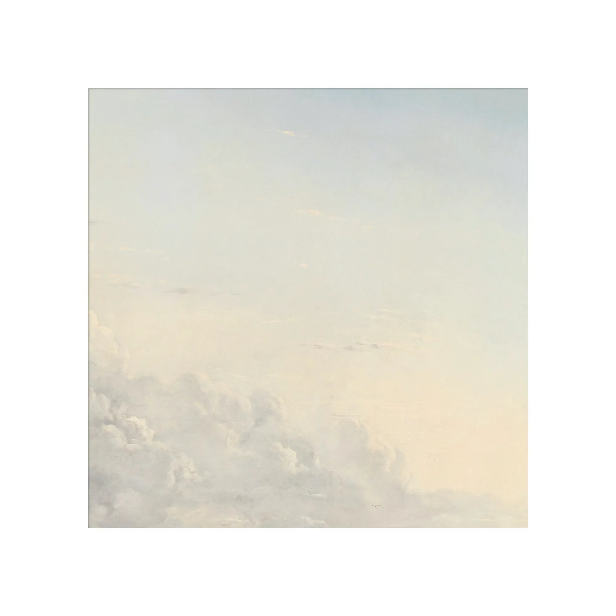 Modern wall decor featuring an artistic representation of a cloudy sky