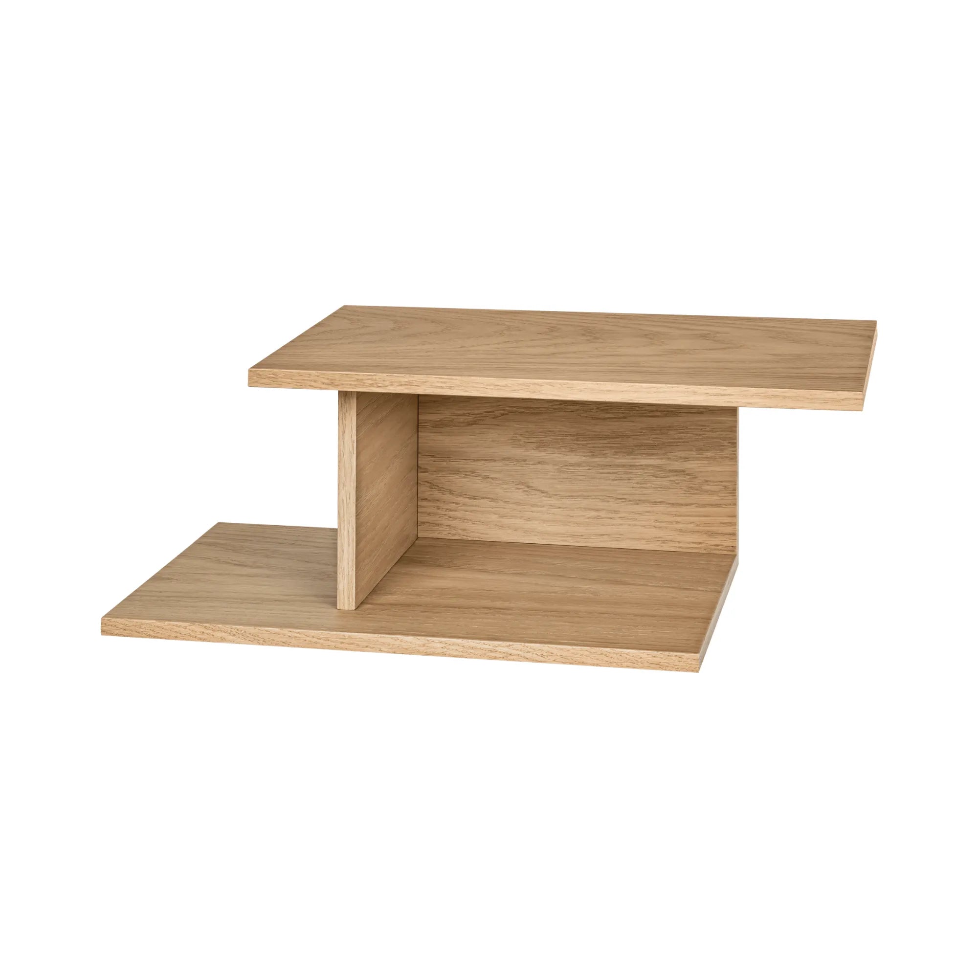 Tann Bedside Shelf in natural wood finish, designed to hang on the side of the bed