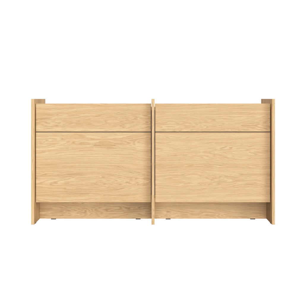 Hido Sideboard with natural wood finish and two sliding doors