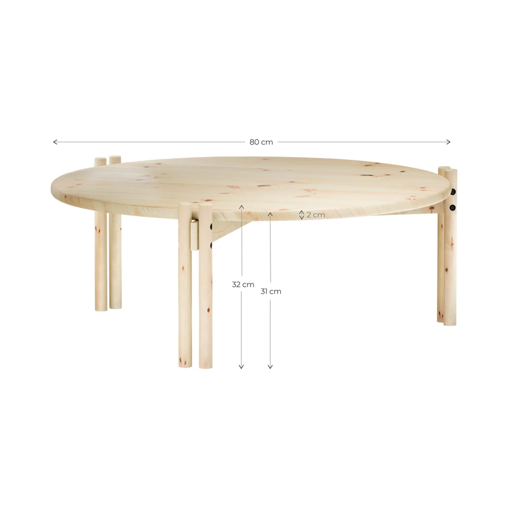 Modern minimalist low coffee table with sleek and stylish wooden stick legs